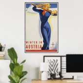 Poster Hiver en Autriche (Bureau à domicile)