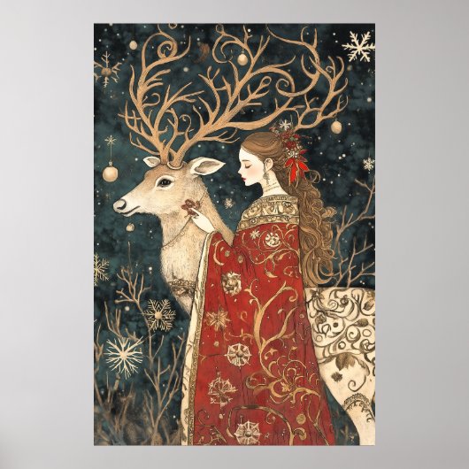 Poster Hiver enchanté : Le Maiden et le Stag (Devant)