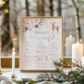 Poster Hiver Fête d'anniversaire d'un chevreuil