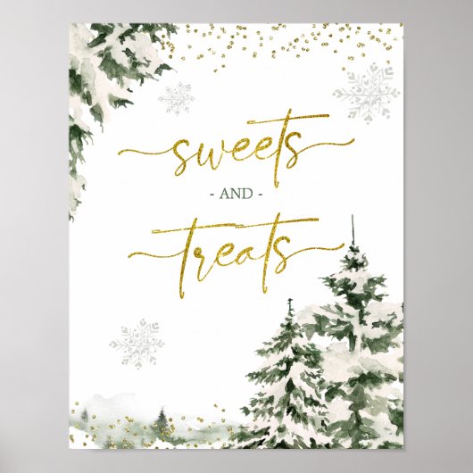 Poster Hiver Forêt de l'Onederland Anniversaire Sweets Tr (Devant)