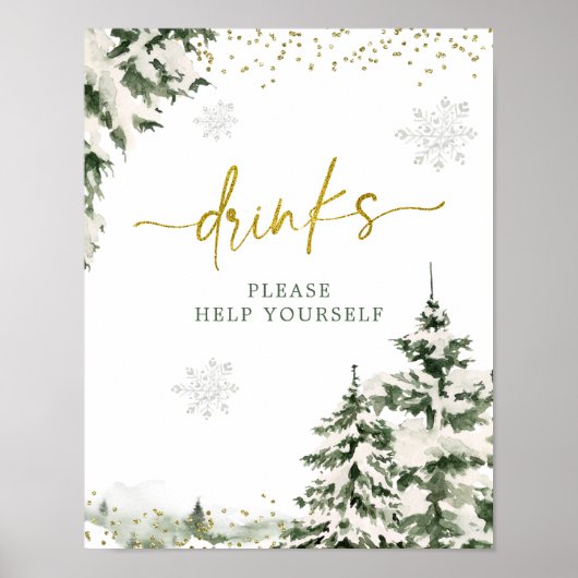 Poster Hiver Forêt de l'Onederland Premières Boissons d'a (Devant)