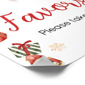 Poster Hiver Joyeux Petit Baby shower de Noël Faveurs (Coin)