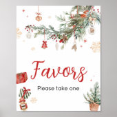 Poster Hiver Joyeux Petit Baby shower de Noël Faveurs (Devant)
