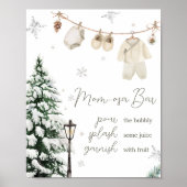 Poster Hiver Joyeux Petit Vêtements bébé Maman Osa Bar (Devant)