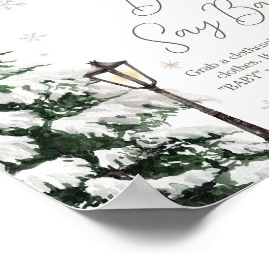 Poster Hiver Joyeux Vêtements de bébé ne pas dire bébé (Coin)