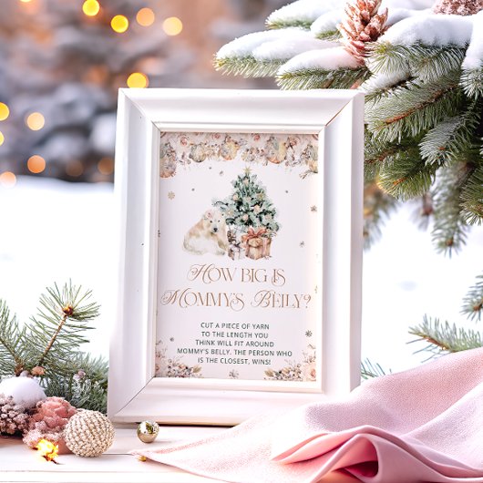 Poster Hiver mignon ours à quel point le ventre de maman 