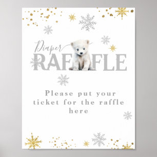 Poster Hiver moderne Baby shower d'attente rapide couche