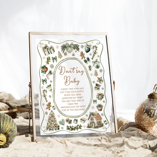 Poster Hiver moderne froid dehors Ne pas dire jeu de bébé