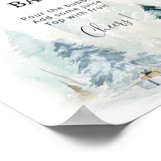 Poster Hiver neige Noël arbre maman-osa bar (Coin)