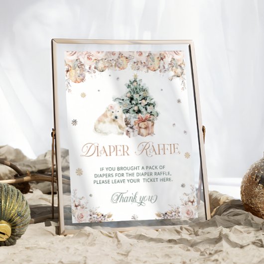 Poster Hiver Noël Polar Ours Raffin