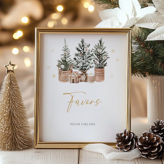 Poster Hiver Noël rustique Les arbres Faveurs