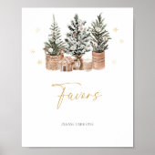 Poster Hiver Noël rustique Les arbres Faveurs (Devant)