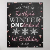 Poster Hiver ONE derland Chalkboard 1er anniversaire Bien (Devant)