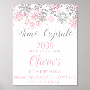 Poster Hiver ONE derland Temps Capsule Signal rose Argent
