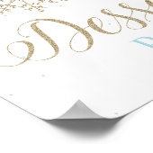 Poster Hiver Onederland Dessert Bar Sign Blue Snowflics (Coin)