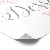 Poster Hiver Onederland Dessert Bar Sign Pink Snowflics (Coin)