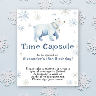 Poster Hiver Ours polaire Temps Capsule 1er anniversaire