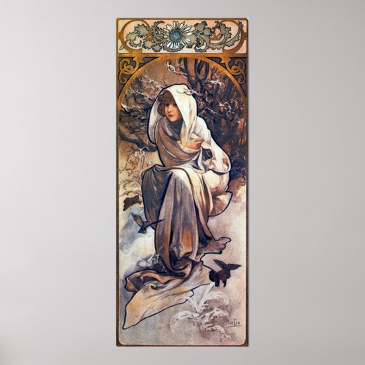 Poster hiver par Alphonse Mucha (Devant)