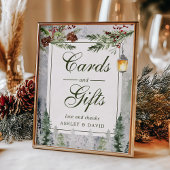 Poster Hiver Pins Rustiques Cartes-lanternes Cadeaux