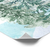 Poster Hiver Pins Rustiques Lanterne Mariage botanique (Coin)