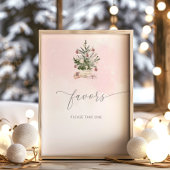 Poster Hiver rose vif Faveurs s'il vous plaît prendre un