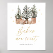 Poster hiver Rustique arbres de Noël Les bébés sont doux (Devant)