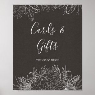 Poster Hiver rustique   Cartes et cadeaux de charbon