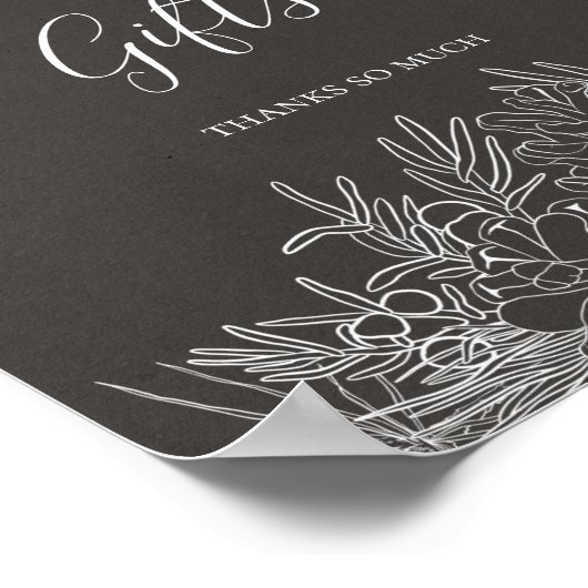 Poster Hiver rustique | Panneau de cartes et cadeaux Char (Coin)