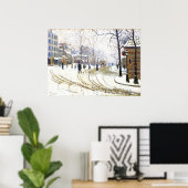 Poster Hiver sur Boulevard de Clichy, France (Bureau à domicile)