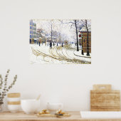 Poster Hiver sur Boulevard de Clichy, France (Cuisine)