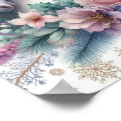 Poster Hiver Unicorne Scène magique 1 (Coin)