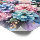 Poster Hiver Unicorne scène magique 4 (Coin)