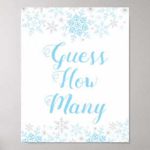 Poster Hivernal Baby Boy Douche Devinez Combien De Jeu Si