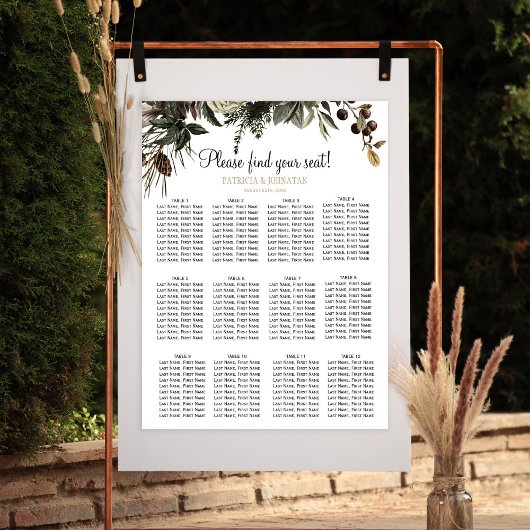 Poster Hivernal élégant chic mariage chic