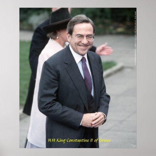 Poster HM King Constantine II de Grèce (Devant)