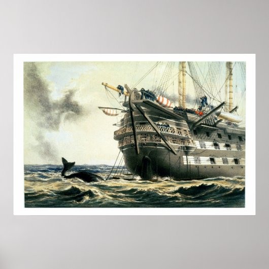 Poster HMS Agamemnon laying the original Atlantic Cable, (Devant)