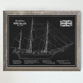 Poster HMS Beagle - Grand navire - Modèle de livraison PB