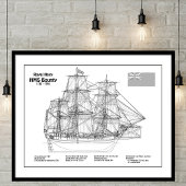Poster HMS Bounty - Plan directeur des expéditions BD