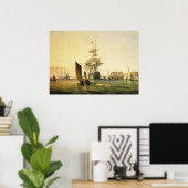 Poster HMS Britannia entrant à Portsmouth, 1835 (Bureau à domicile)