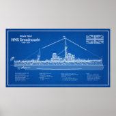 Poster HMS Dreadnoud - Plan d'expédition ABD (Devant)