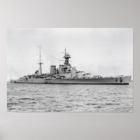 Poster HMS Hood 16,5 po x 11 po