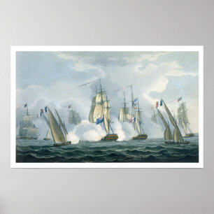 Poster HMS Sirius, capitaine Rowse engage a French Squadr