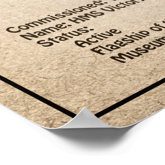 Poster HMS Victoire - Plan directeur des navires SD (Coin)