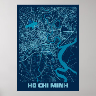 Poster Ho Chi Minh - Vietnam Peace City Map