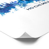 Poster Ho Chi Minh Ville Viêt Nam Skyline Blue (Coin)