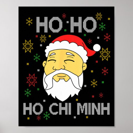 Poster Ho Ho Ho Chi Minh Asian Vietnamese Santa Claus Chr (Devant)