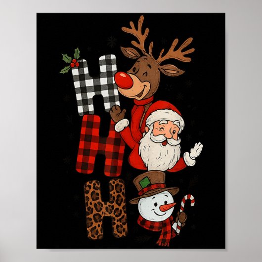 Poster Ho Ho Ho Pajama De Noël Pour Enfants Hommes Femmes (Devant)
