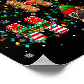 Poster Ho Ho Ho Père Noël Reindeer Casquette Elf Matching (Coin)