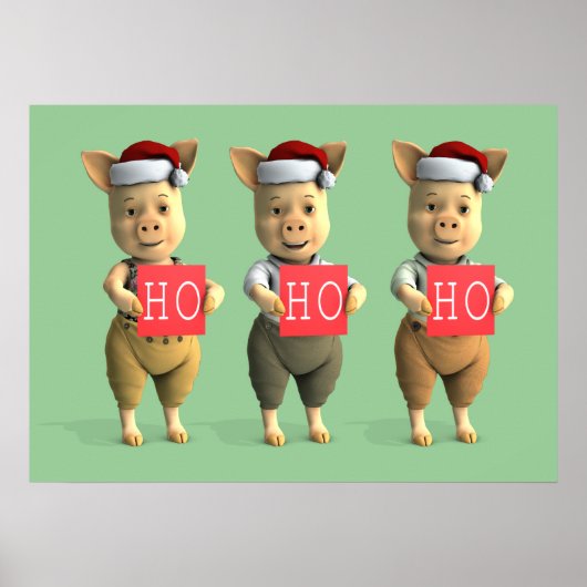 Poster Ho Ho Ho Piglets (Devant)