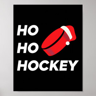 Poster Ho Ho Hockey Noël - Hockey sur glace